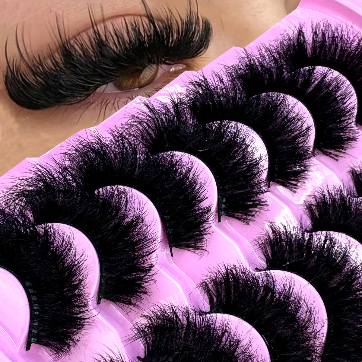 Eyelash Extension For Big Eyes - 7 Pairs 3D Faux Mink False