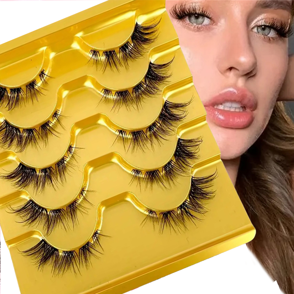 Eyelash Extension For Big Eyes - 5 Pairs Eyelashes Invisible Stem Lash