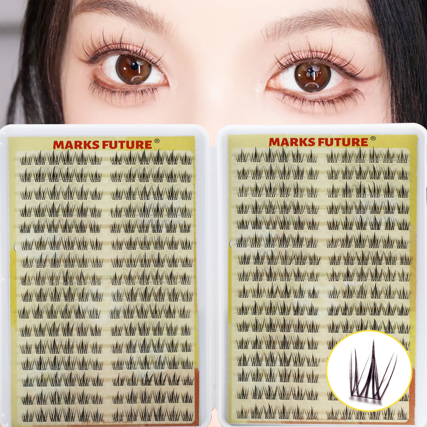 Eyelash Extension For Big Eyes - 384 Cluster Sunflower Single Cluster False