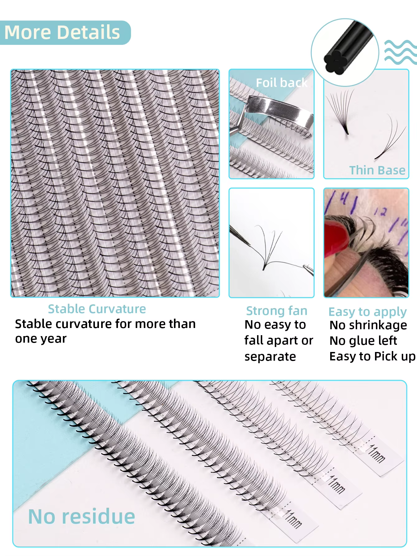 6D 8D 10D LC lashPre-made Volu - Eyelash Extension Fan avis et prix