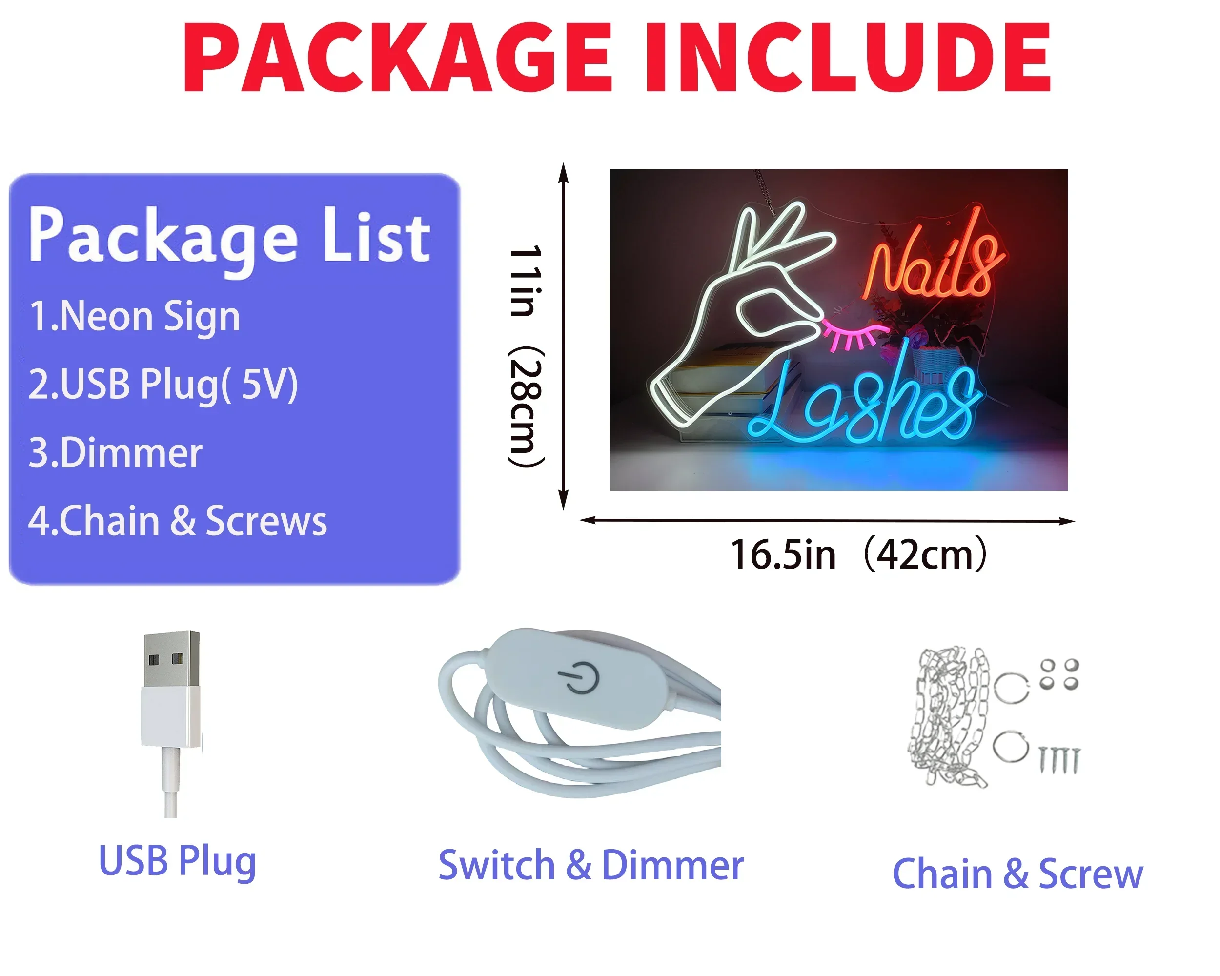 LED Nail Eyelash Neon Sign for - Eyelash Extension Logo avis et prix