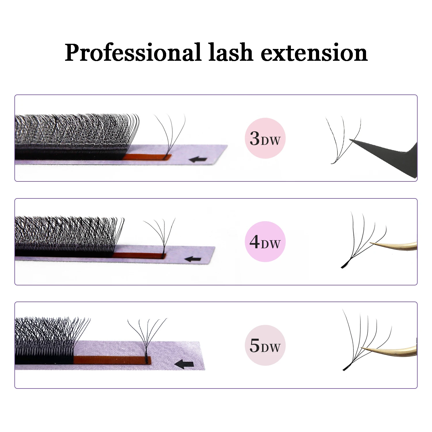New 3D/4D/5D/6D W Eyelash 8-15 - Eyelash Extension For Big Eyes avis et prix