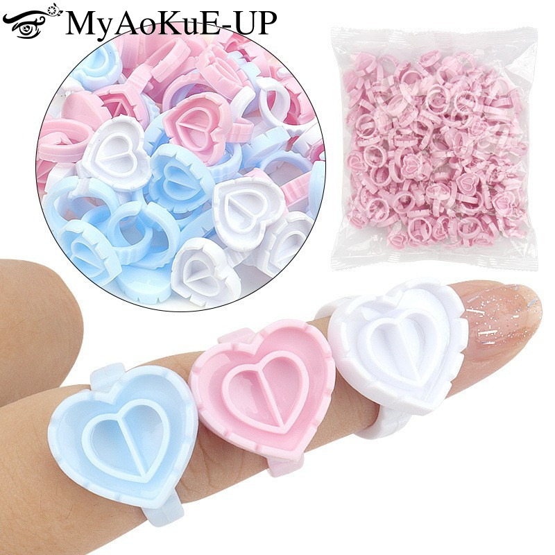 100Pcs Disposable Glue Ring Ho - Eyelash Extension Fan avis et prix