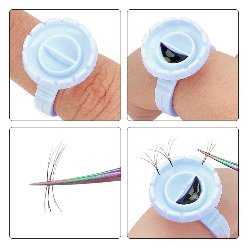 100Pcs Disposable Glue Ring Ho - Eyelash Extension Fan avis et prix