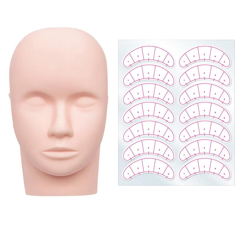 1pcs Training Head&10 sheet La - Lash Mapping Sticker avis et prix