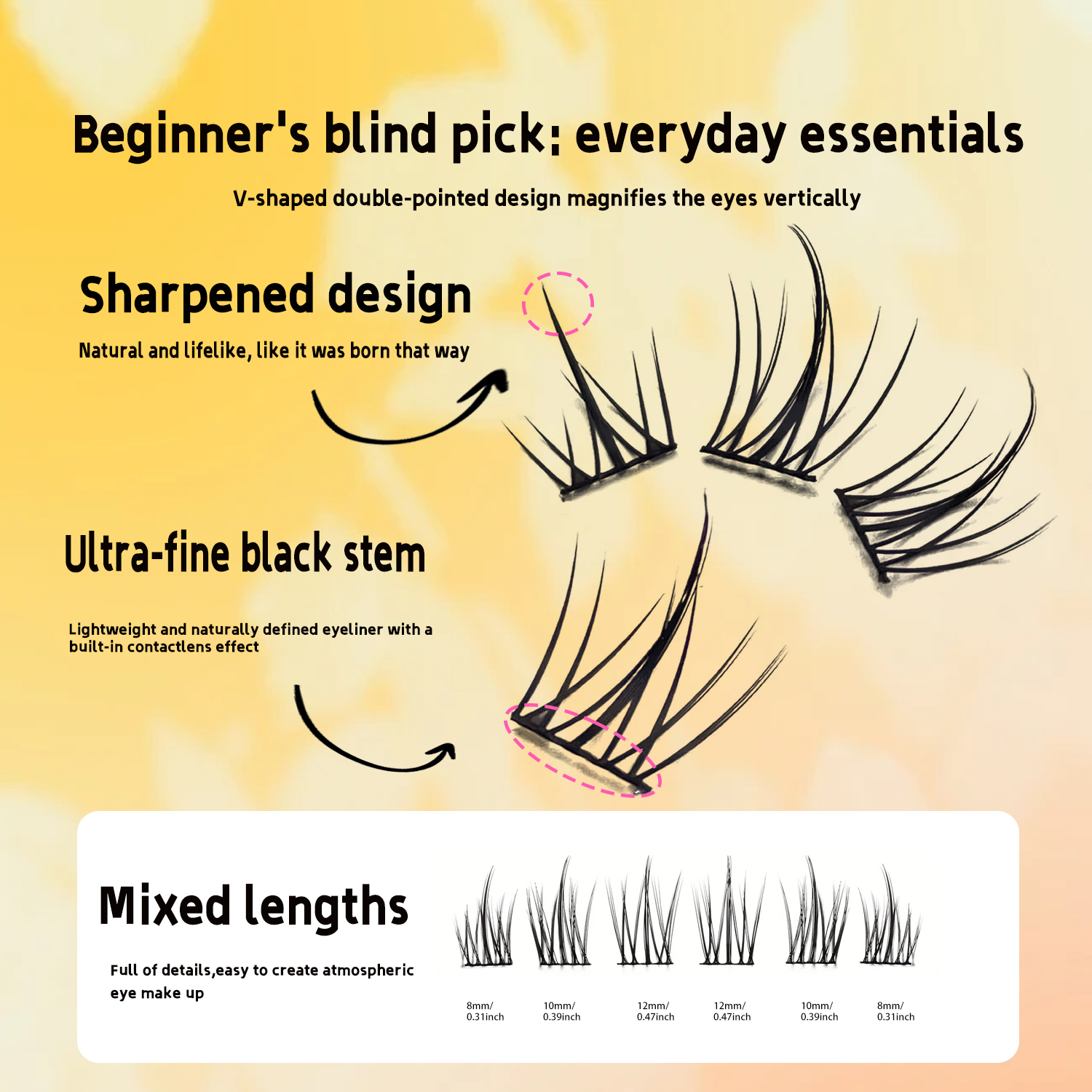 384 Cluster Sunflower Single C - Eyelash Extension For Big Eyes avis et prix