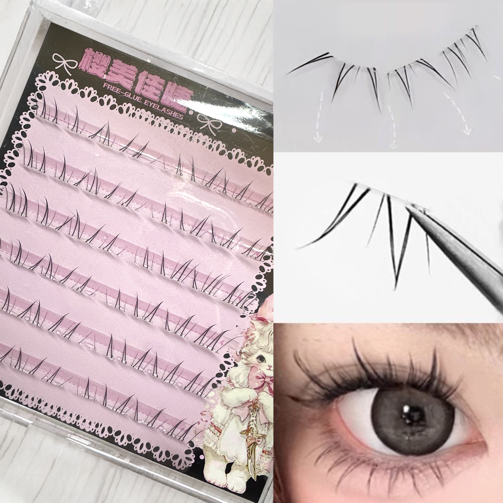 4-6mm No Glue False Eyelashes  - Eyelash Extension Korean Style avis et prix