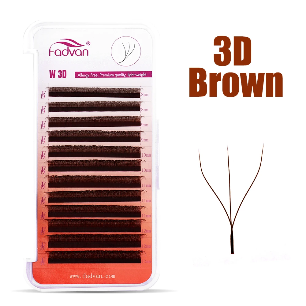 FADVAN Brown 3D/4D W Shape D C - Eyelash Extension Fan avis et prix